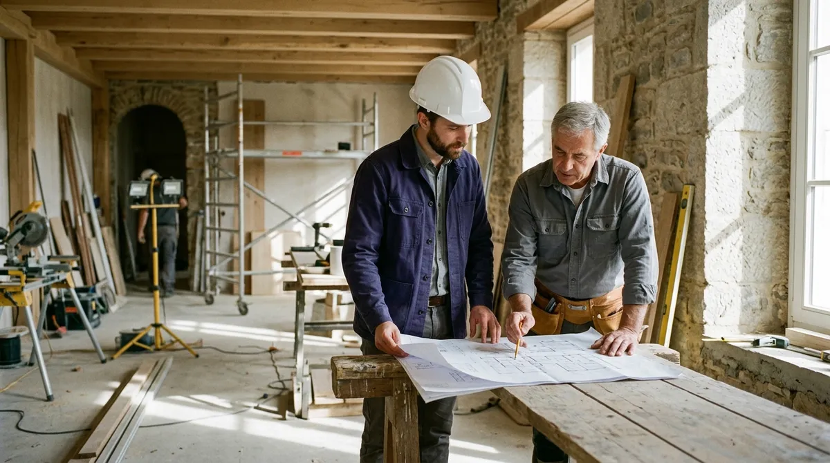 Courtier en visite de chantier